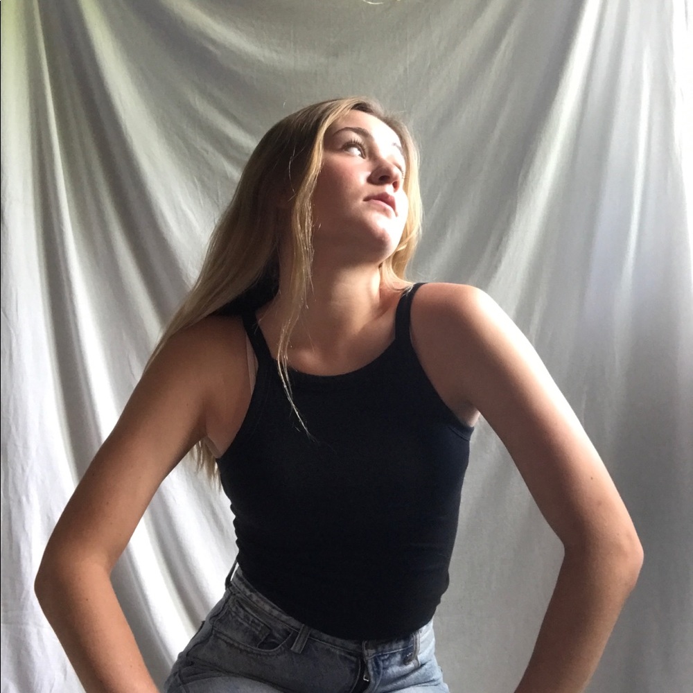 Garage Black Hipster Crop Top